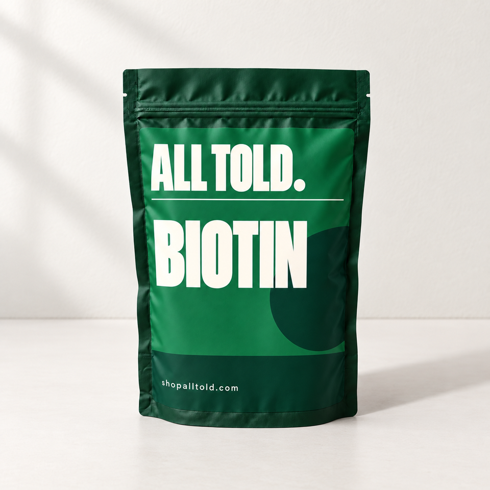 Biotin in ALL TOLD packaging