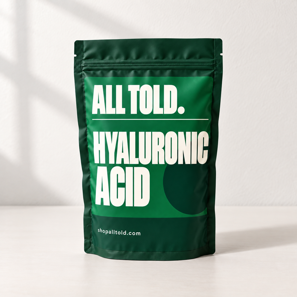 Hyaluronic Acid in ALL TOLD packaging