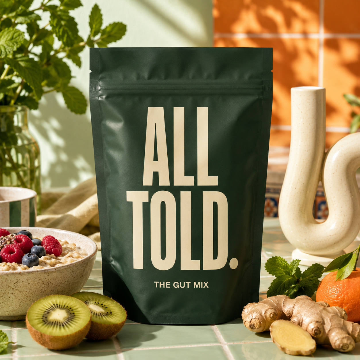 The Gut Mix with oats, berries, kiwi, ginger and mint for digestion