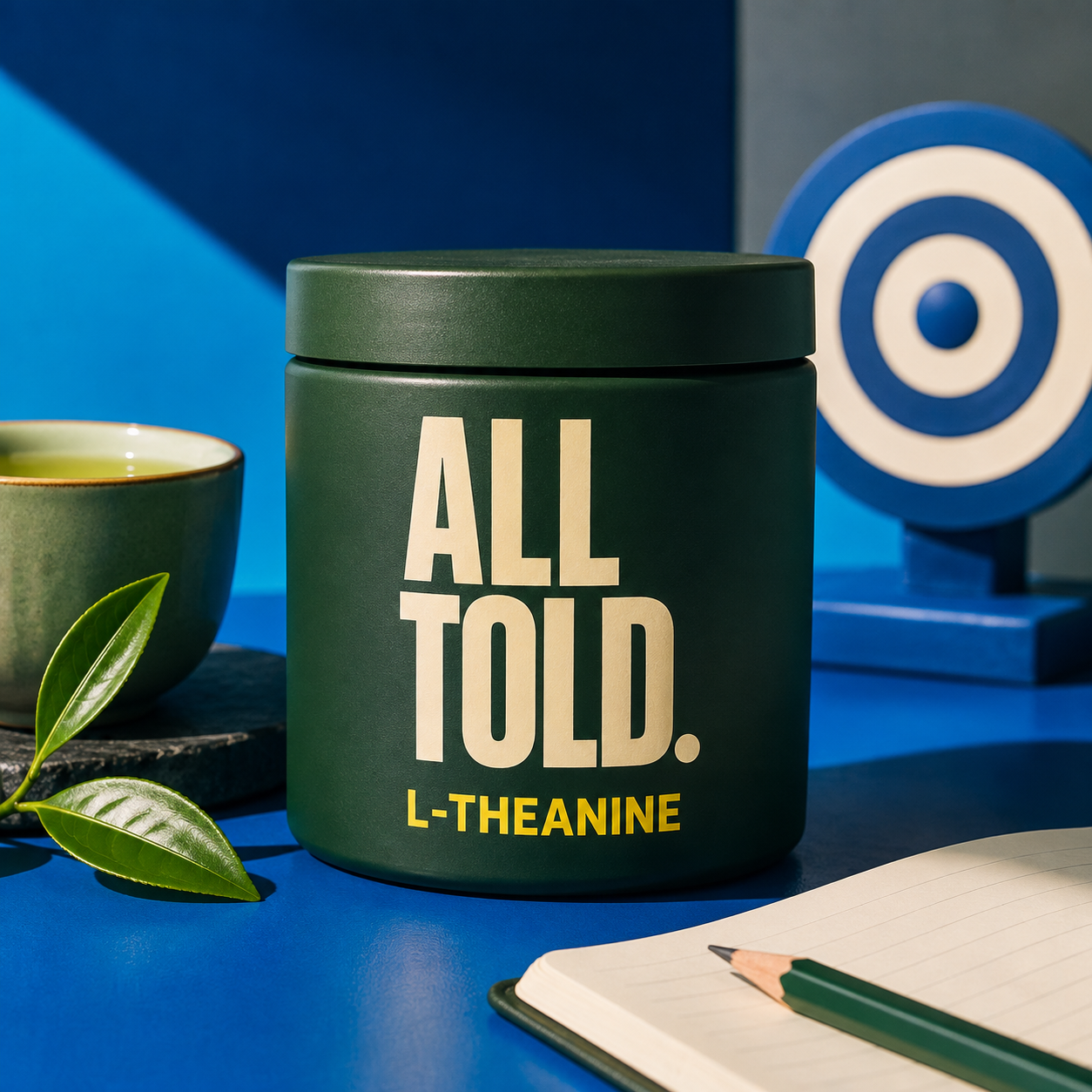 L-Theanine with green tea and a target for calm focus and concentration