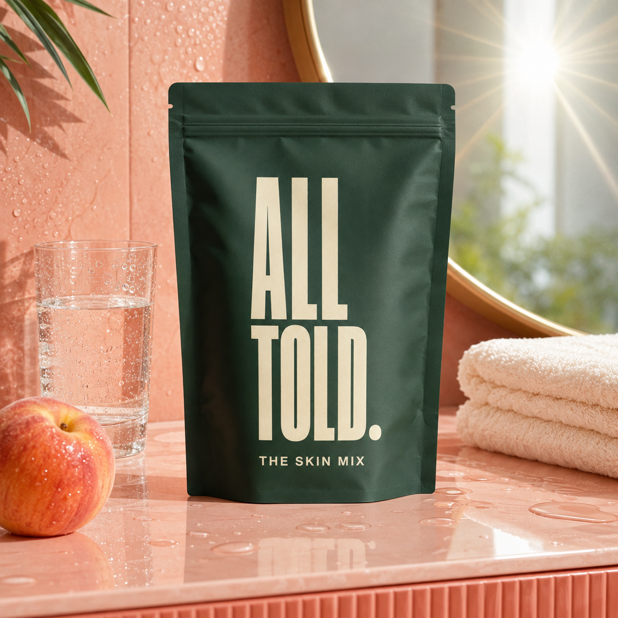 The Skin Mix with water, fruit and a sunlit mirror for hydration and radiance