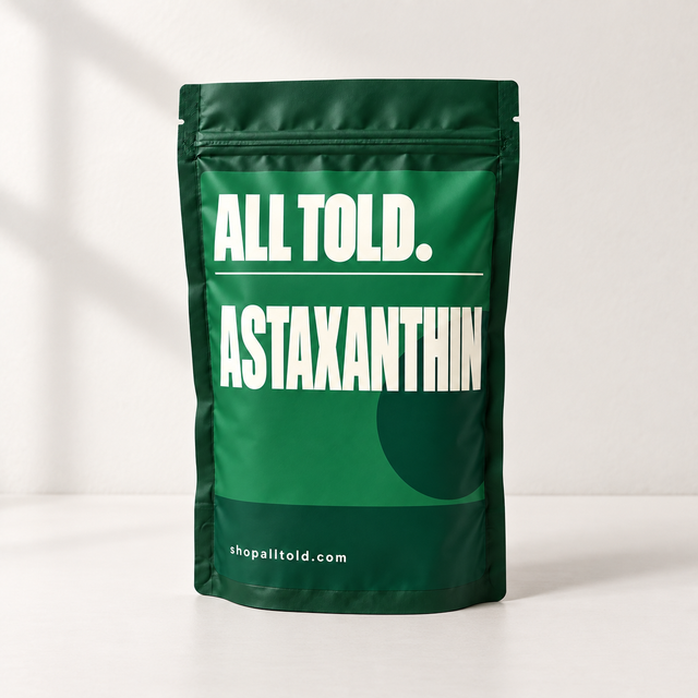 Astaxanthin editorial packaging concept
