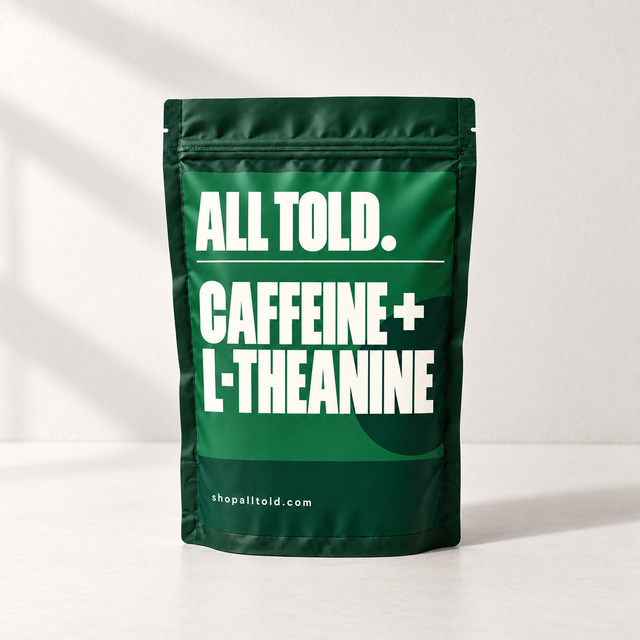 Caffeine + L-Theanine editorial packaging concept