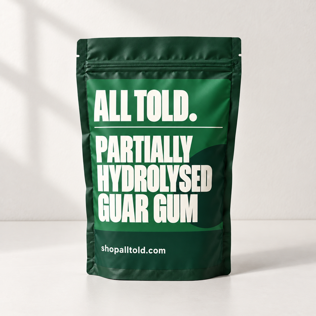 Partially Hydrolysed Guar Gum editorial packaging concept