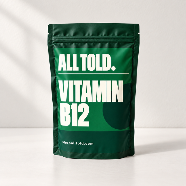 Vitamin B12 editorial packaging concept