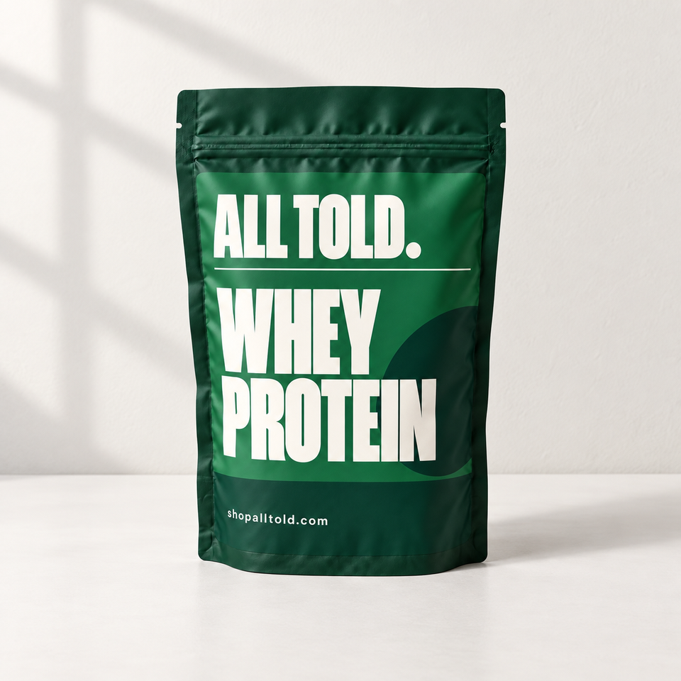 Whey Protein in ALL TOLD packaging
